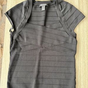 White House Black Market Black bandage Short Sleeve Top